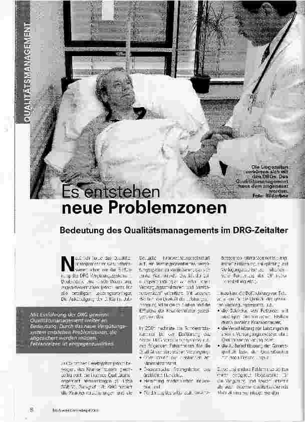 Vorschauseite 1: Es entstehen neue ProblemzonenBedeutung des Qualitätsmanagements im DRG-Zeitalter