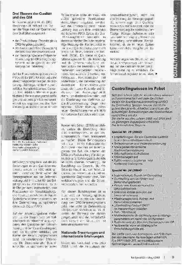Vorschauseite 2: Es entstehen neue ProblemzonenBedeutung des Qualitätsmanagements im DRG-Zeitalter