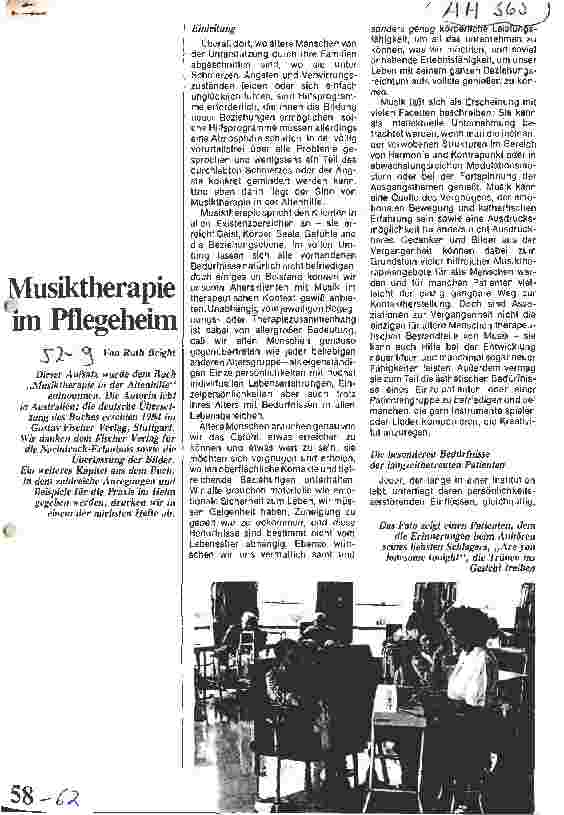 Vorschauseite 1: Musiktherapie im Pflegeheim
