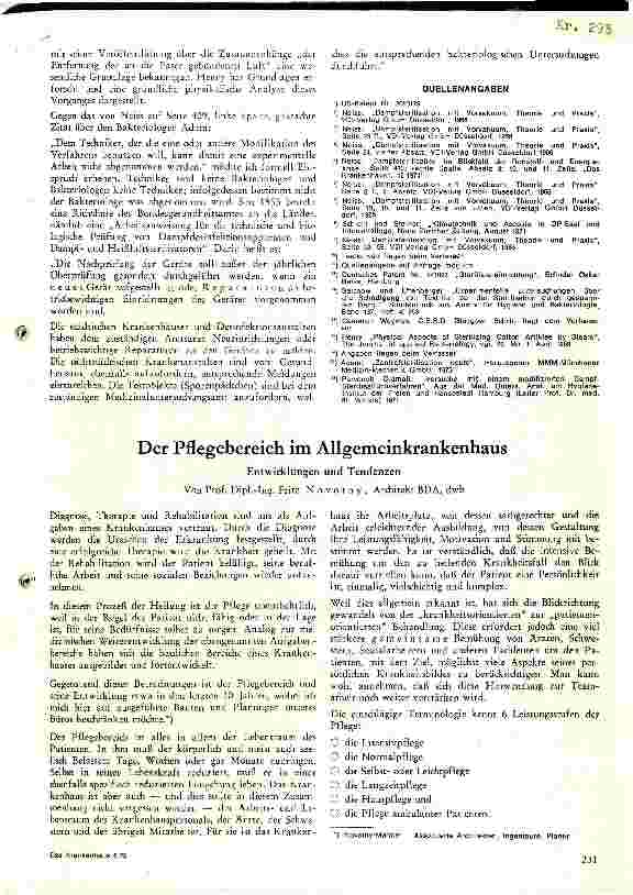 Vorschauseite 1: Der Pflegebereich im Allgemein-Krankenhaus