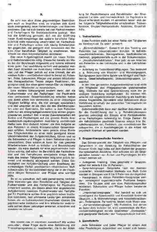 Vorschauseite 2: Probleme des Rollenbildens und Tätigkeitsfeldes der Fachschwester/ Pfleger für Psychiatrie