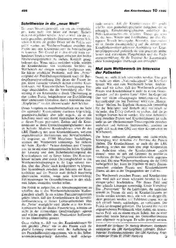 Vorschauseite 3: Ungesteuert in die Zukunft? Anmerkungen zu einem aktuellen gesundheitspolitischen Problem