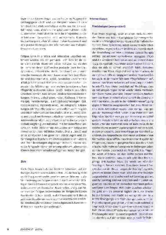 Vorschauseite 2: Fatigue in der Palliative Care Möglichkeiten der Pflege