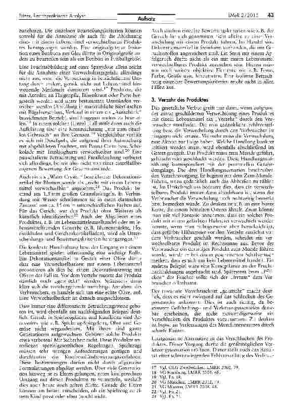 Vorschauseite 3: Mit Lebensmitteln verwechselbare Produkte: Eine rechtspraktische Analyse - Was ist? Was kommt?