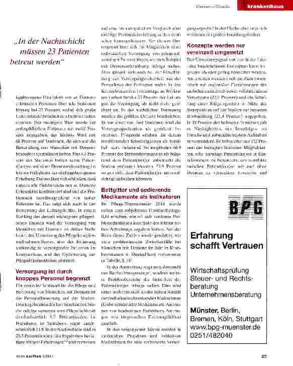Vorschauseite 2: Die Versorgung dementer Patienten ist oft nicht gesichert