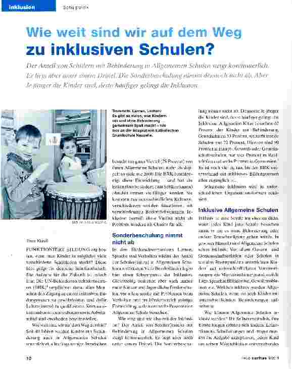 Vorschauseite 1: Wie weit sind wir auf dem Weg zu inklusiven Schulen?