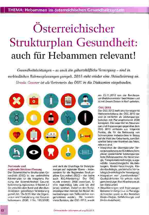 Vorschauseite 1: Österreichischer Strukturplan Gesundheit: auch für Hebammen relevant!