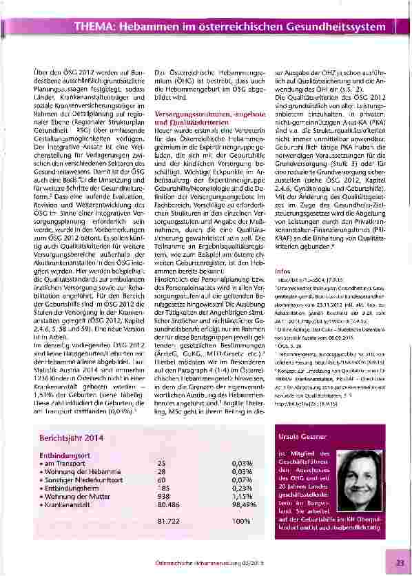 Vorschauseite 2: Österreichischer Strukturplan Gesundheit: auch für Hebammen relevant!