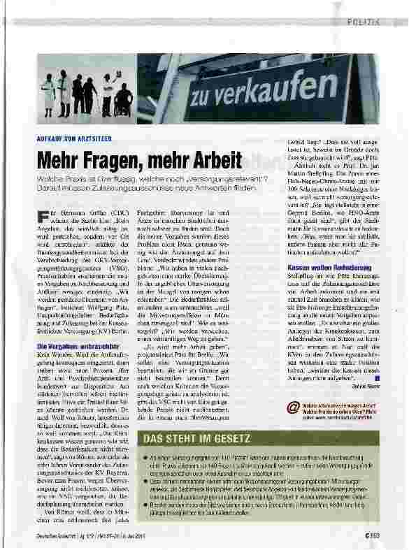 Vorschauseite 1: Mehr Fragen, mehr Arbeit
