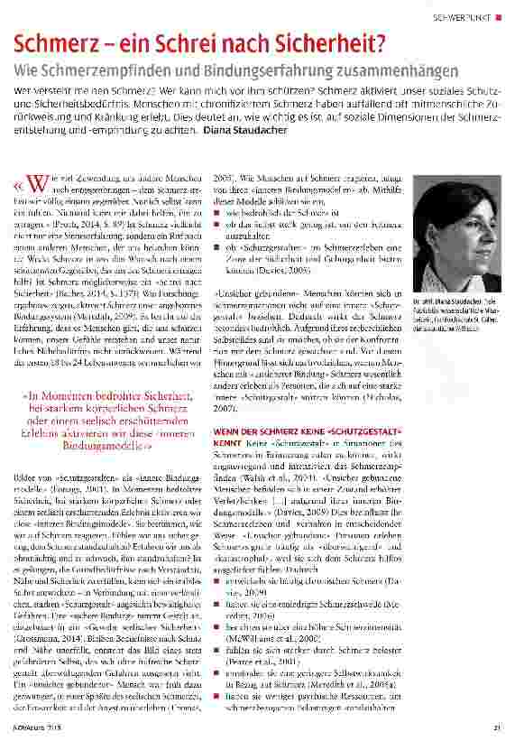 Vorschauseite 1: Schmerz - ein Schrei nach Sicherheit?