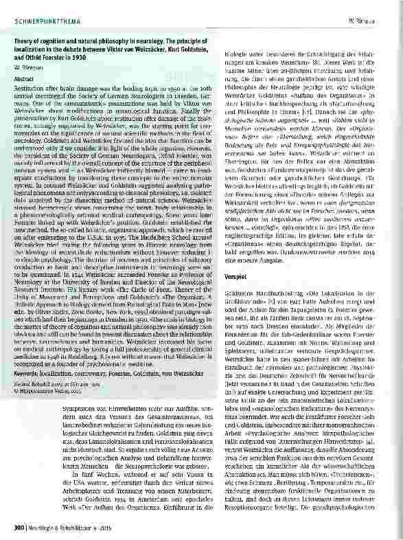 Vorschauseite 2: Die Krise der Neurologie in erkenntnistheoretischer Weise