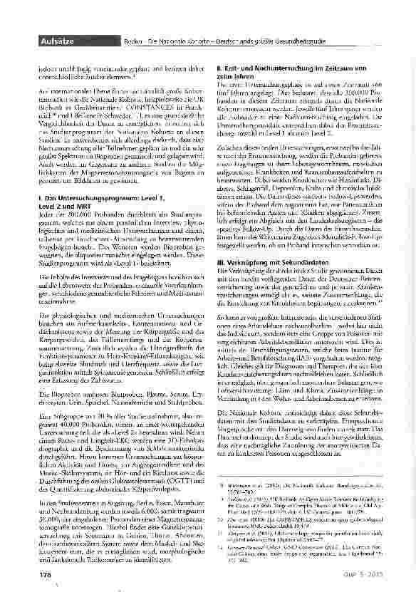 Vorschauseite 2: Die Nationale Kohorte-Deutschlands größte Gesundheitsstudie