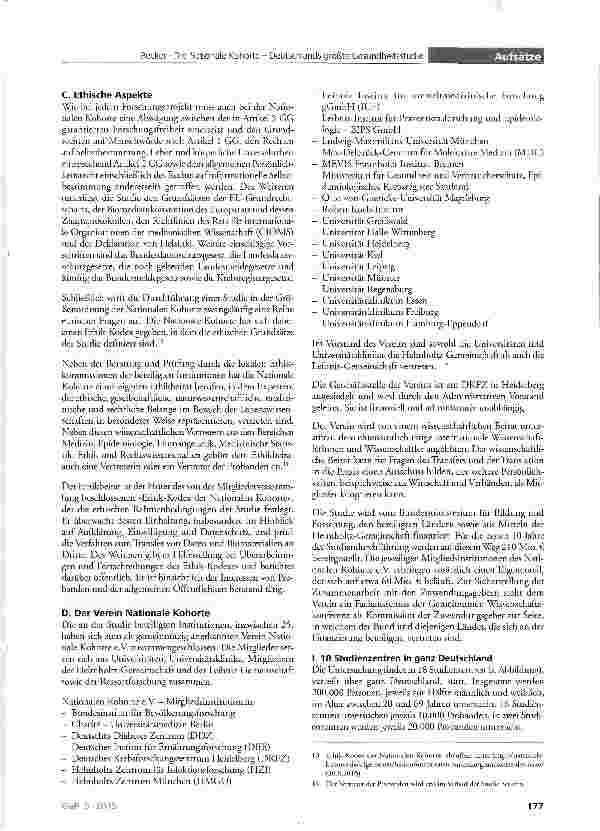 Vorschauseite 3: Die Nationale Kohorte-Deutschlands größte Gesundheitsstudie