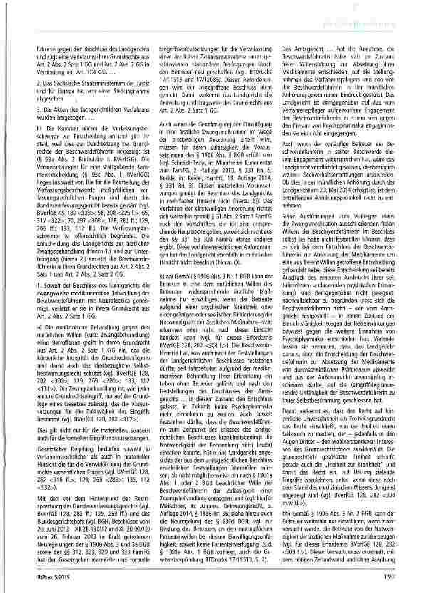 Vorschauseite 2: Zur vorläufigen Unterbringung