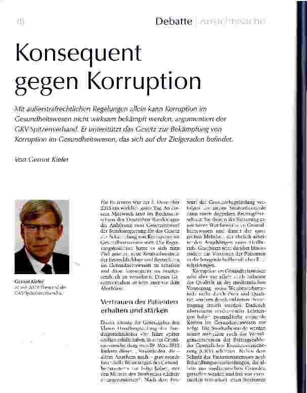 Vorschauseite 1: Konsequent gegen Korruption