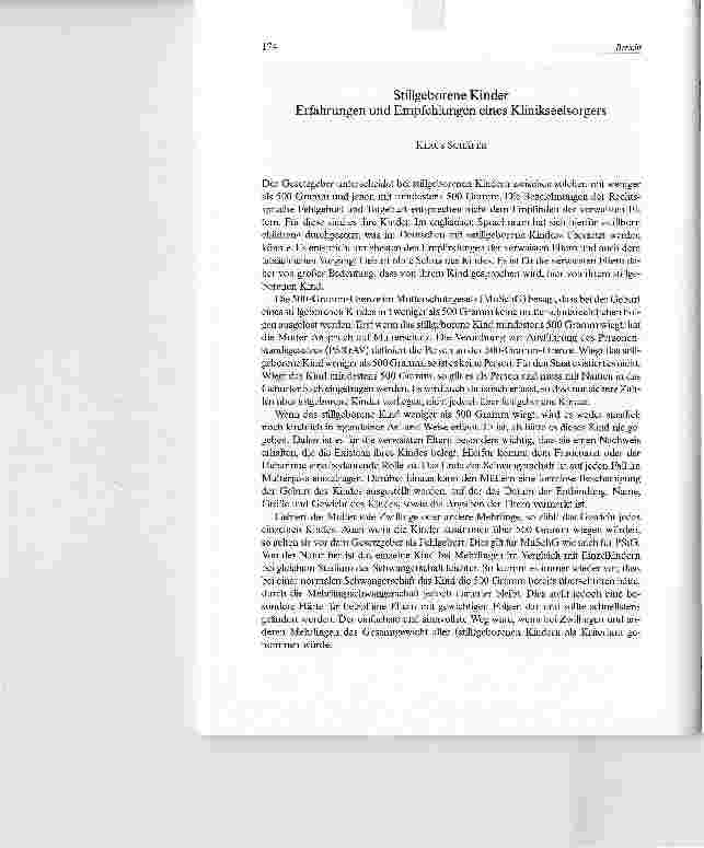 Vorschauseite 1: Stillgeborene Kinder Erfahrungen und Empfehlungen eines Klinikseelsorgers