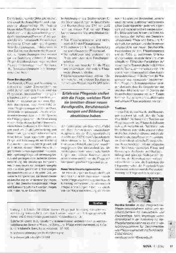 Vorschauseite 2: Neue Bildungslandschaft. Innovationspotenzial der Bildungsreform Pflege und Betreuung