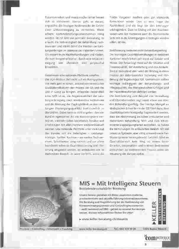 Vorschauseite 2: Qualitätssicherung: Der Bund soll führen und koordinieren