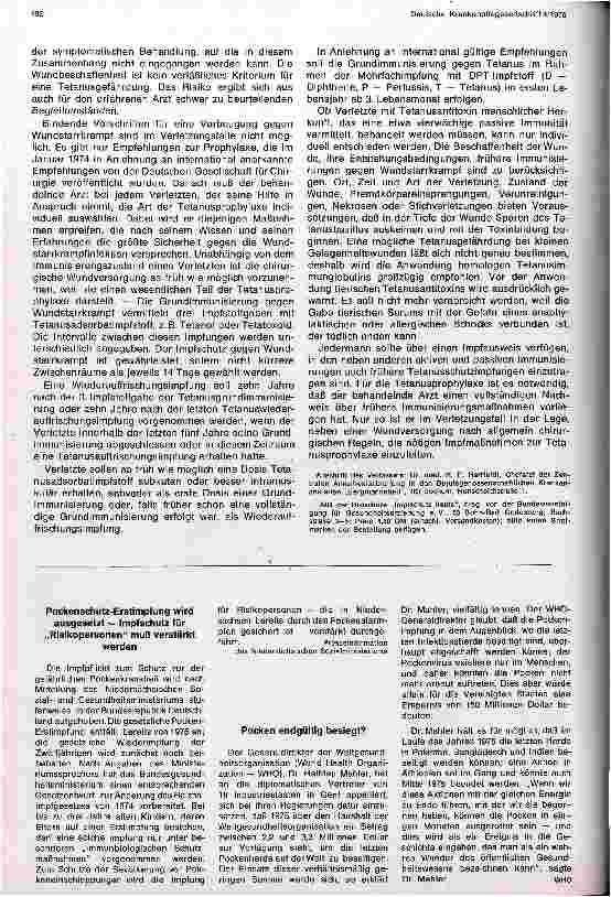 Vorschauseite 3: Wundstarrkrampfprophylaxe - Warum und wie