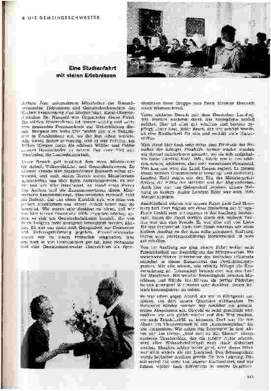 Vorschauseite 1: Eine Studienfahrt mit vielen Erlebnissen Die Gemeindeschwester