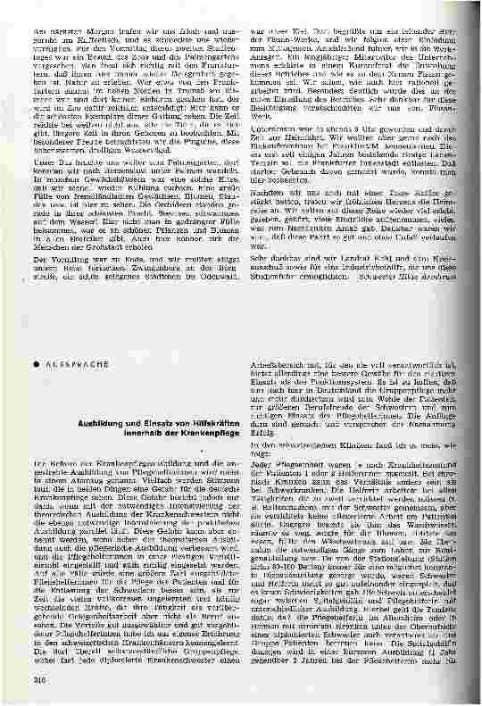 Vorschauseite 2: Eine Studienfahrt mit vielen Erlebnissen Die Gemeindeschwester