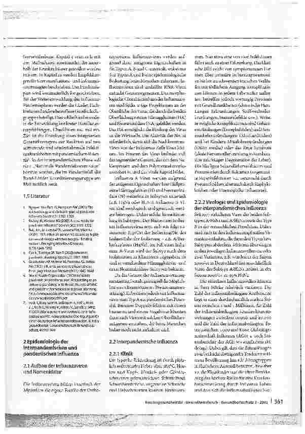 Vorschauseite 6: Influenzapandemieplanung. Nationaler Influenzapandemieplan
