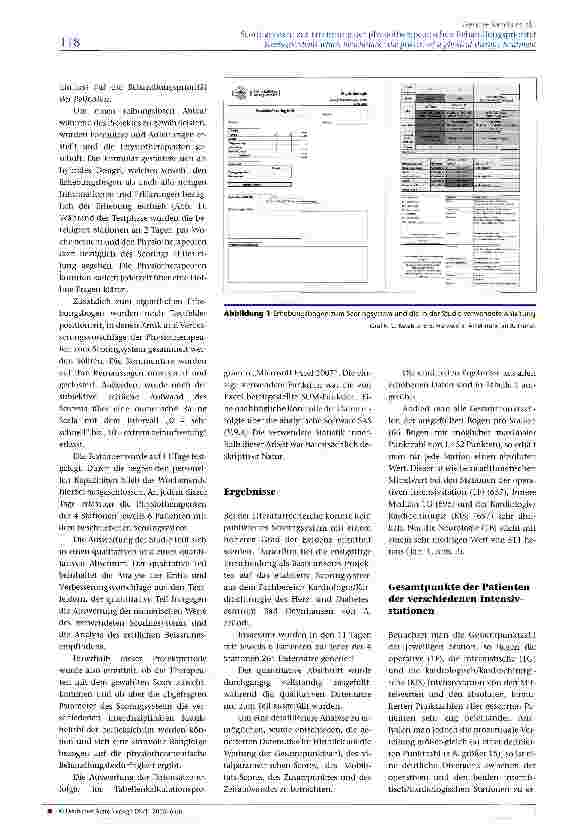 Vorschauseite 3: Scoringsystem zur Ermittlung der physiotherapeutischen Behandlungspriorität