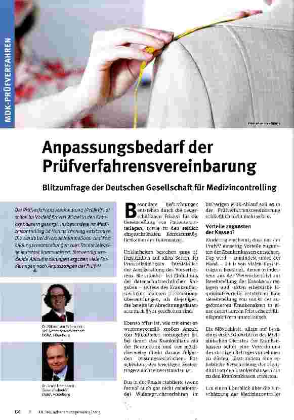 Vorschauseite 1: Anpassungsbedarf der Prüfverfahrensvereinbarung