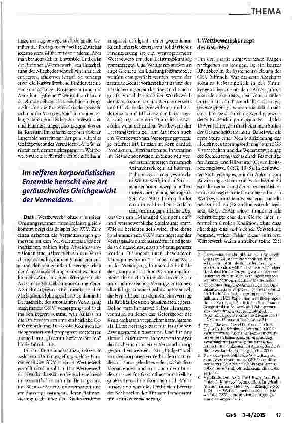 Vorschauseite 2: Wettbewerb in einem korporatistischen System mit Kontrahierungszwang: Ein Fehlversuch?
