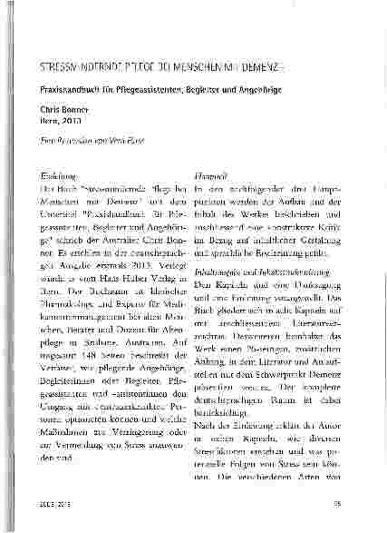 Vorschauseite 1: STRESSMINDERNDE PFLEGE BEI MENSCHEN MIT DEMENZ