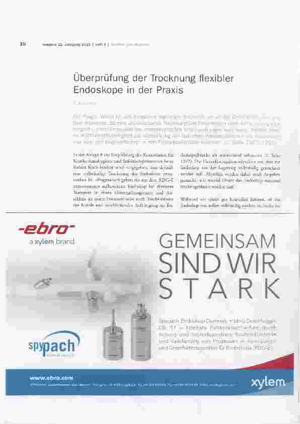 Vorschauseite 1: Überprüfung der Trocknung flexibler Endoskope in der Praxis