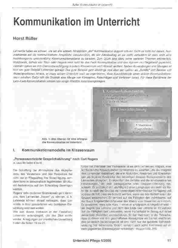 Vorschauseite 1: Kommunikation im Unterricht