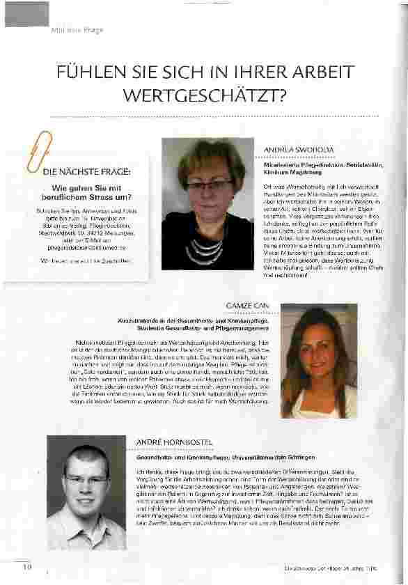 Vorschauseite 1: FÜHLEN SIE SICH IN IHRER ARBEIT WERTGESCHÄTZT?