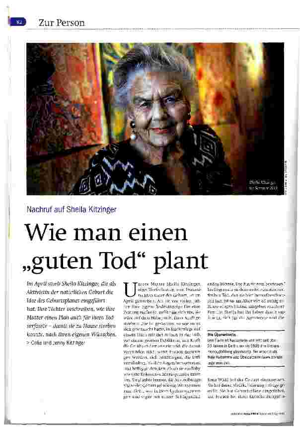 Vorschauseite 1: Wie man einen „guten Tod plant