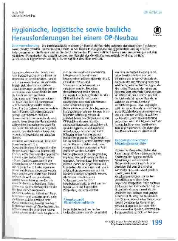 Vorschauseite 1: Hygienische, logistische sowie bauliche Herausforderungen bei einem OP-Neubau