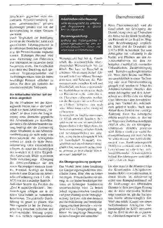 Vorschauseite 2: Mit der Teilprivatisierung zu mehr Flexibilität im PersonalbereichModelle, die Personalkosten verringern und Arbeitsbedingungen flexibler gestalten