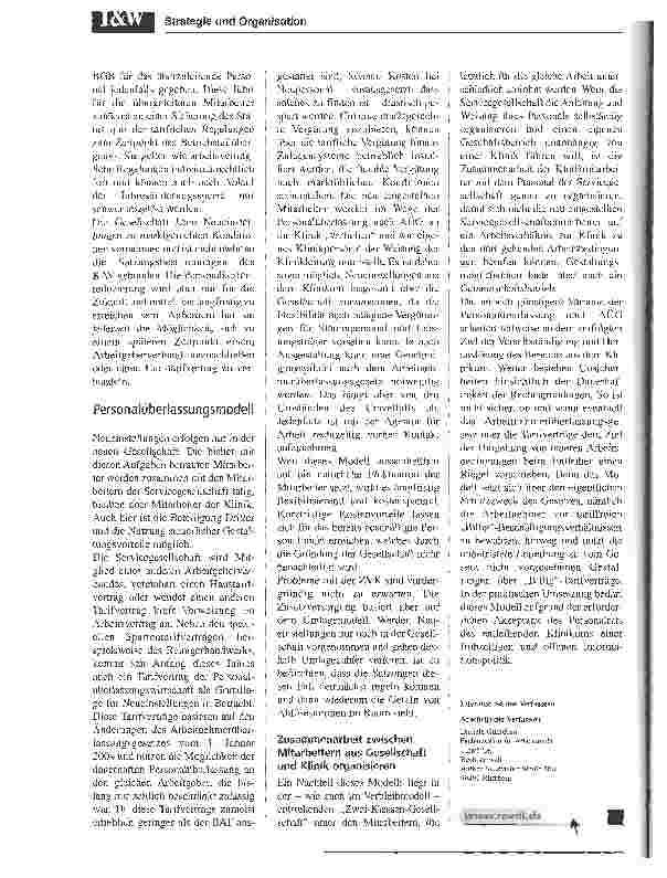 Vorschauseite 5: Mit der Teilprivatisierung zu mehr Flexibilität im PersonalbereichModelle, die Personalkosten verringern und Arbeitsbedingungen flexibler gestalten