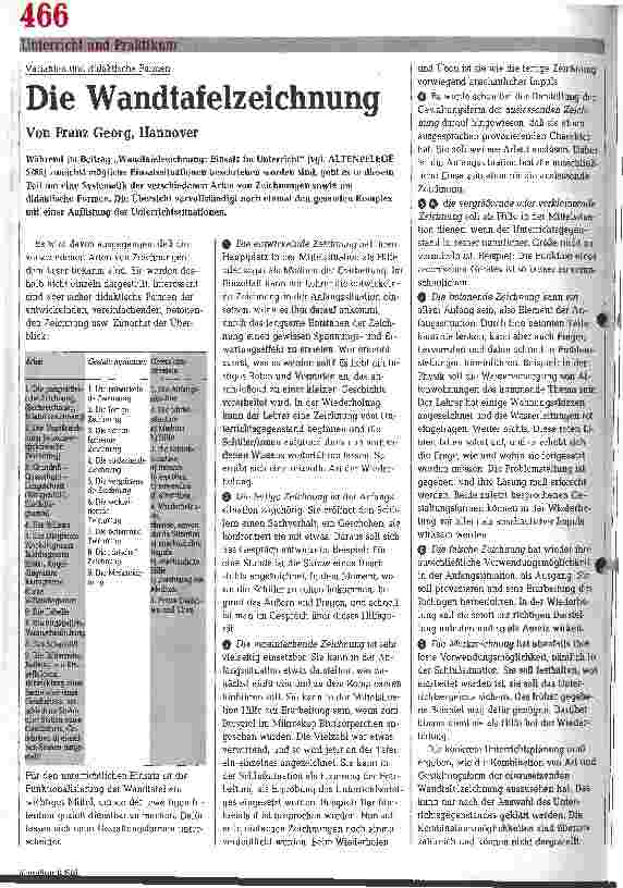 Vorschauseite 1: Die Wandtafelzeichnung Varianten und didaktische Formen
