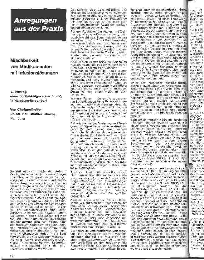Vorschauseite 1: Mischbarkeit von Medikamenten mit Infusionslösungen - 4. Vortrag