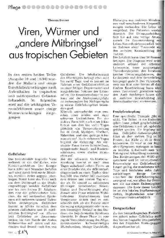 Vorschauseite 1: Viren, Würmer und andere Mitbringsel aus tropischen Gebieten
