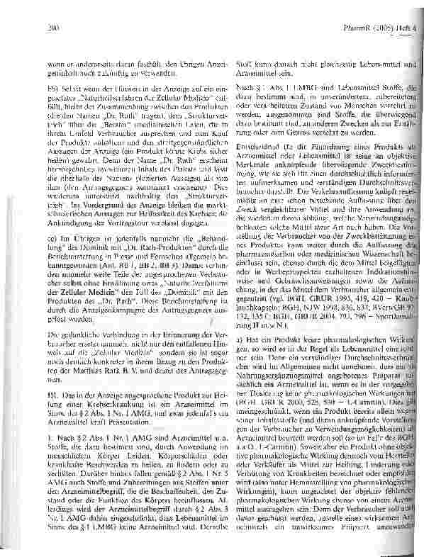 Vorschauseite 5: Zur Werbung mit Vitaminprodukten (auch) zur Heilung akuterKrebserkrankungen (Dr. Rath)Kammergericht Berlin, Urteil vom 30. November 2004 - 5 U 55/04