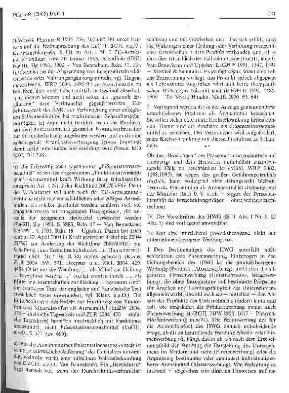 Vorschauseite 6: Zur Werbung mit Vitaminprodukten (auch) zur Heilung akuterKrebserkrankungen (Dr. Rath)Kammergericht Berlin, Urteil vom 30. November 2004 - 5 U 55/04