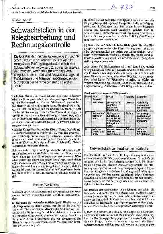 Vorschauseite 1: Schwachstellen in der Belegbearbeitung und Rechnungskontrolle
