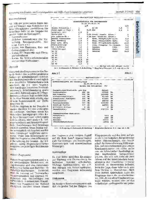 Vorschauseite 4: Erfassung von Kostenund Leistungsdaten mit Hilfe eines Computerprogramms