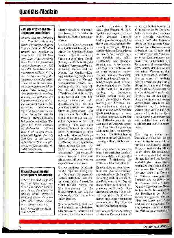 Vorschauseite 4: Qualitätsmanagement und Qualitätssicherung aus ärztlicher Sicht