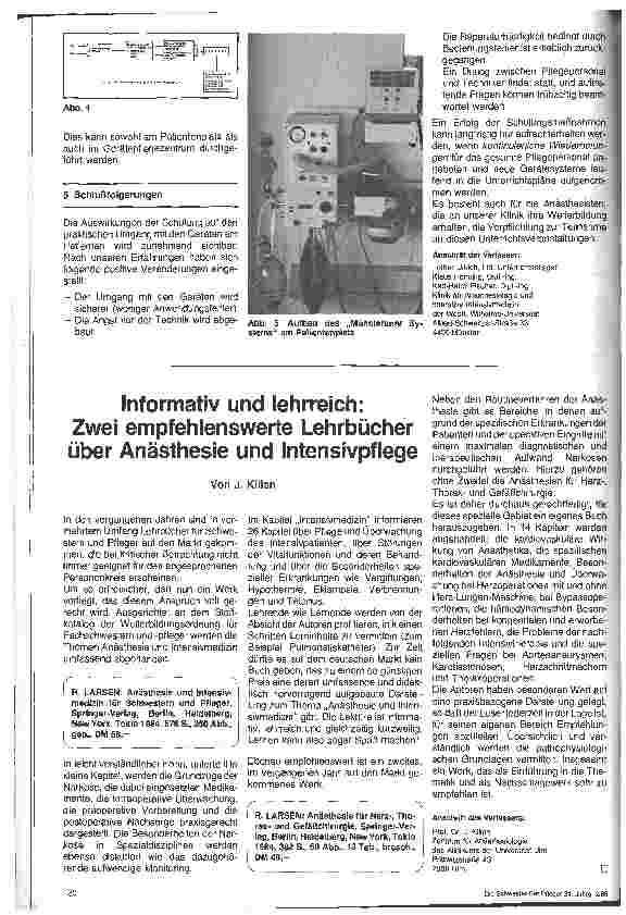 Vorschauseite 4: Erfahrungen mit den praktischen Geräteunterricht im Rahmen der Weiterbildung zur Anästhesie und Intensivschwester/ -pfleger