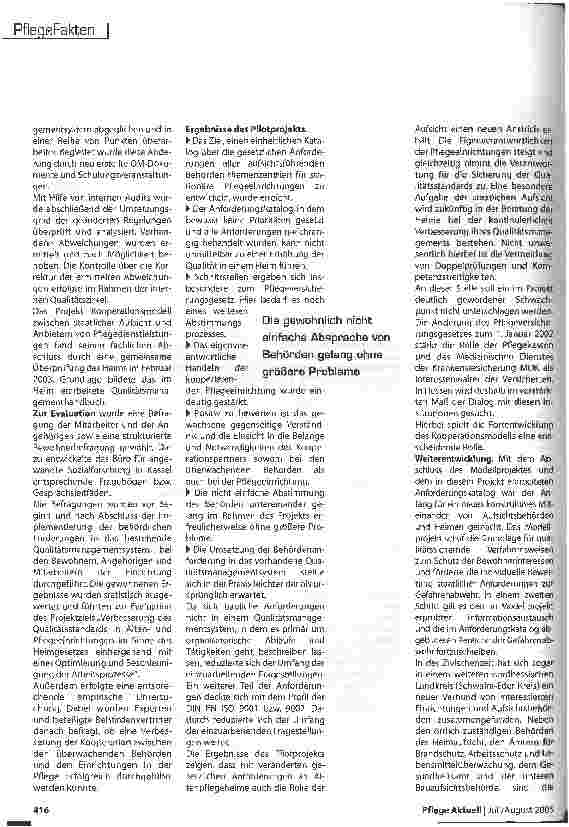 Vorschauseite 3: Sozialpartnerschaften in der Pflege