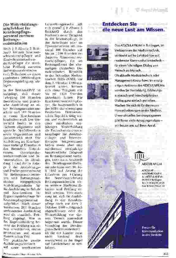 Vorschauseite 4: RettungsassistentIn - eine Weiterbildungsmöglichkeit für Krankenpflegepersonal