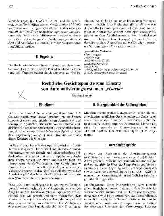 Vorschauseite 1: Rechtliche Gesichtspunkte zum Einsatz von Automatisierungssystemen visavia