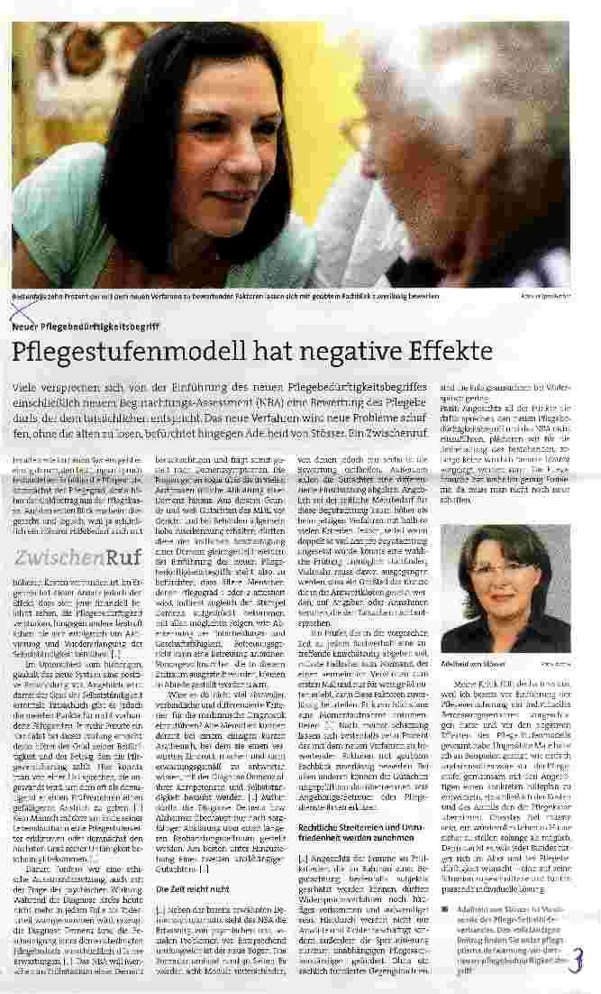 Vorschauseite 1: Pflegestufenmodell hat negative Effekte